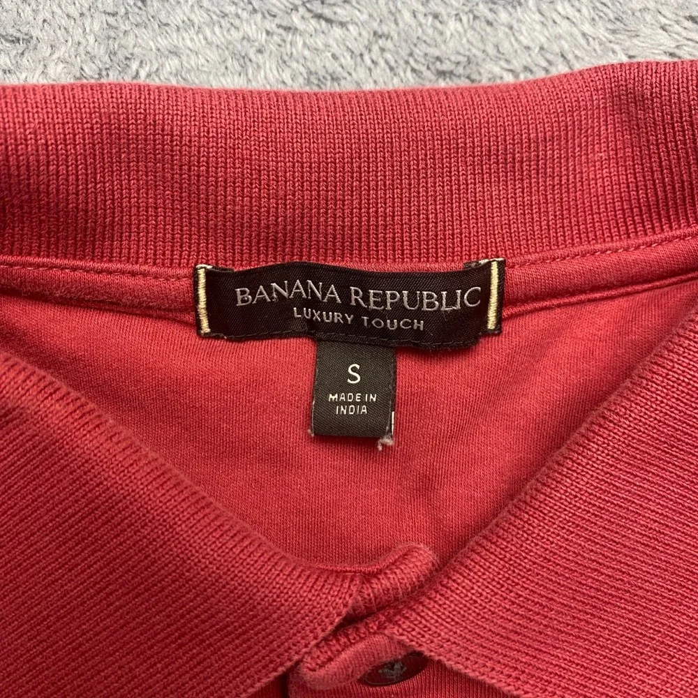 Banana Republic Polo Shirt Mens Small Luxury Touch Comfy Red Short Sleeve Cotton